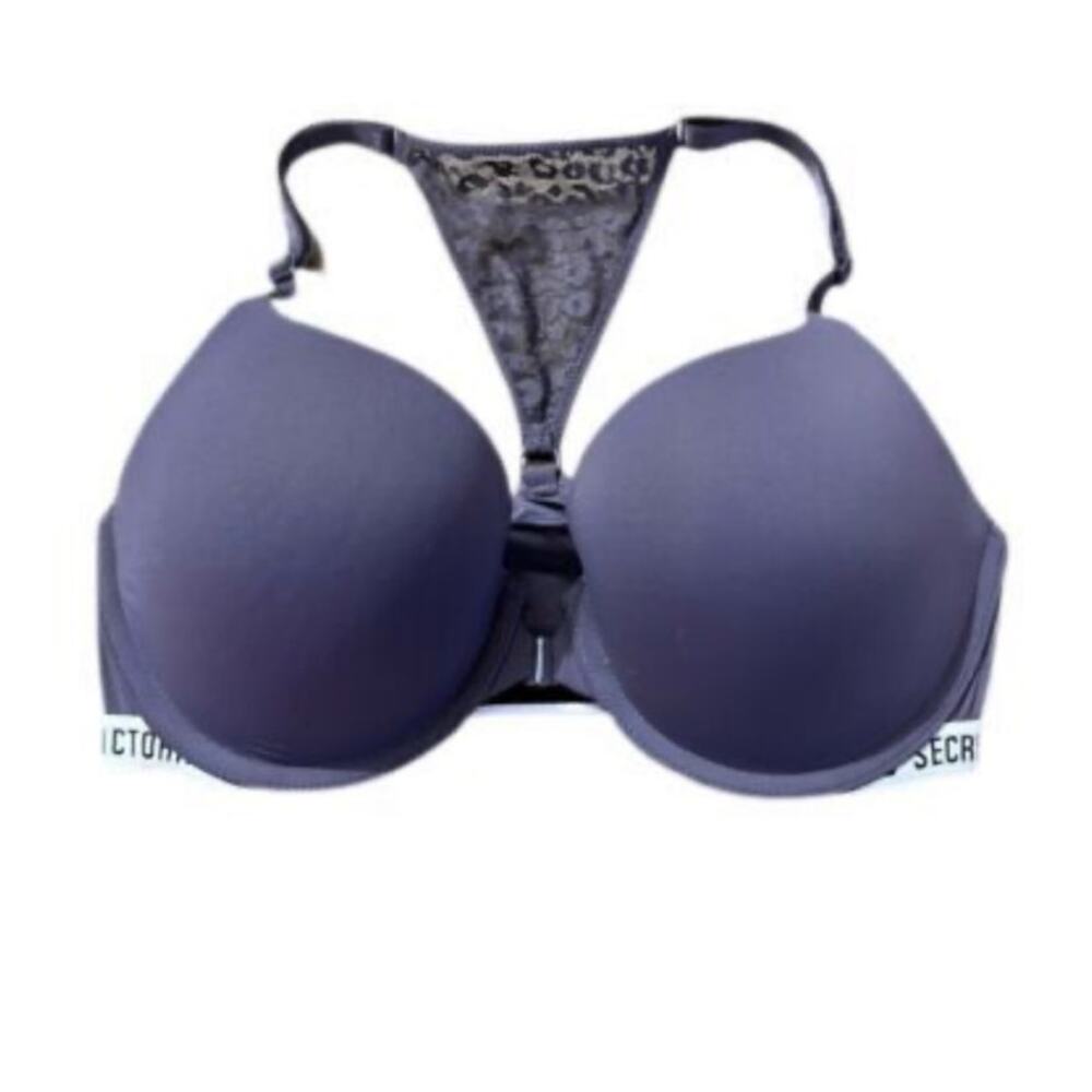 Victoria's Secret T-Shirt Push Up Bra Purple 34C Full Coverage Front Clasp